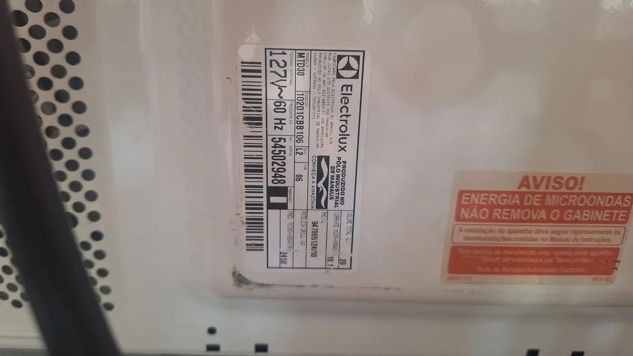 Micro-ondas Electrolux 20L MTD30 Branco 127V - Funcionando Perfeitamente - Foto 4