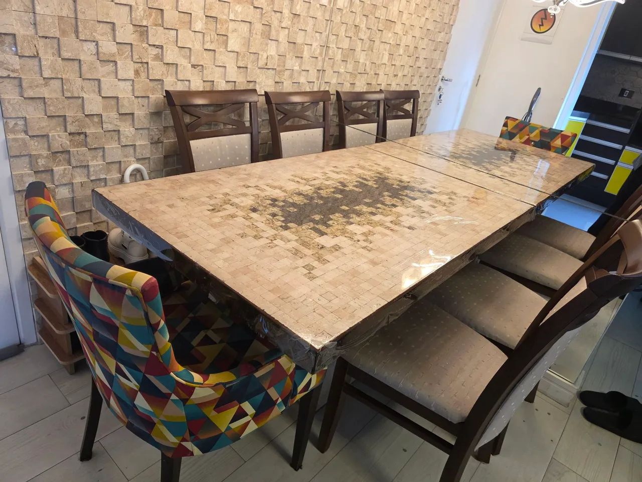 Vendo essa mesa em mármore travertino,  - Foto 5
