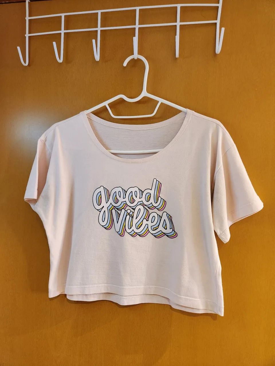Cropped rosa bebê<br>Tamanho P