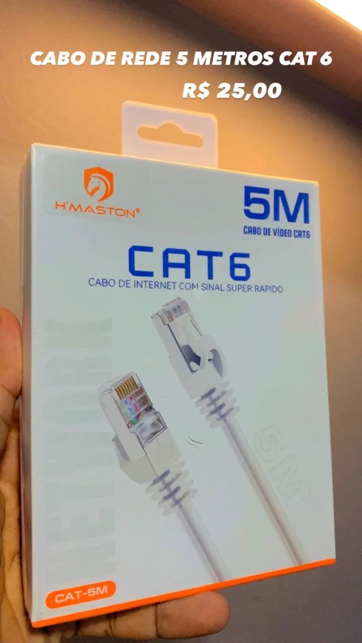 Cabo de rede 5 metros cat 6