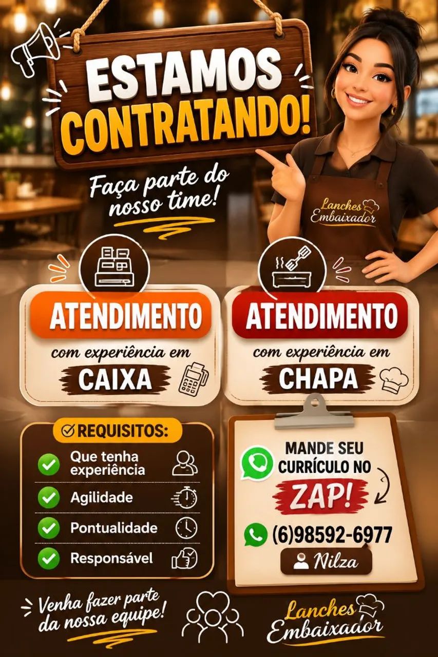Estamos contratando atendimento