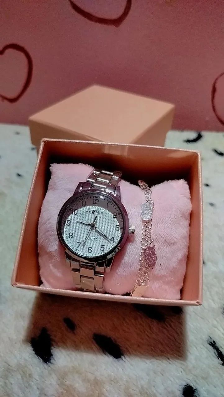 Kit feminino relógio e pulseira - Foto 3
