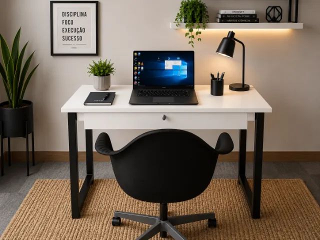 Mesa Note Work Com GavetaL: 70cm x P40cm x A76cm