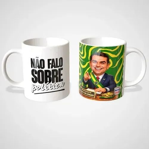 Caneca personalizada com tema Flávio Bolsonaro e Lula em João Pessoa - Foto 3