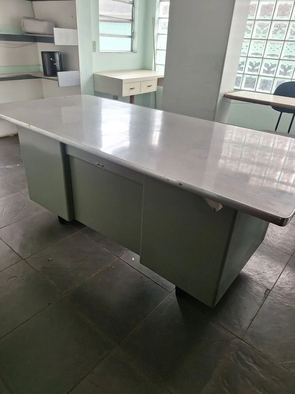 Mesa de escritório vintage em aço - Foto 4