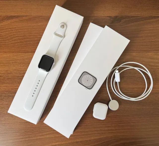 Apple Watch Series 8 GPS 41mm Prata + Pulseiras de Brinde - Foto 2