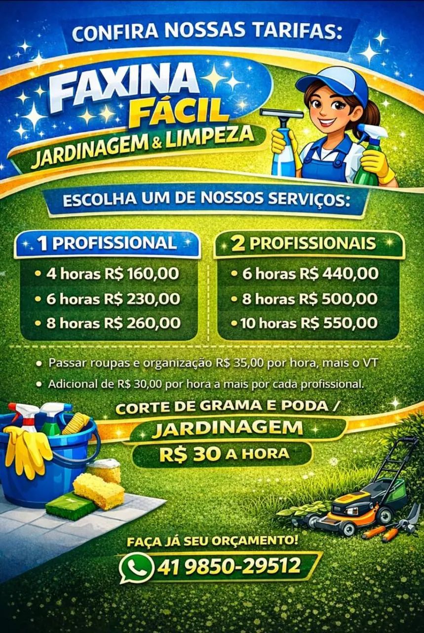 Faxina facil /limpeza residência/limpeza comercial jardinagem e serviços domésticos  - Foto 2