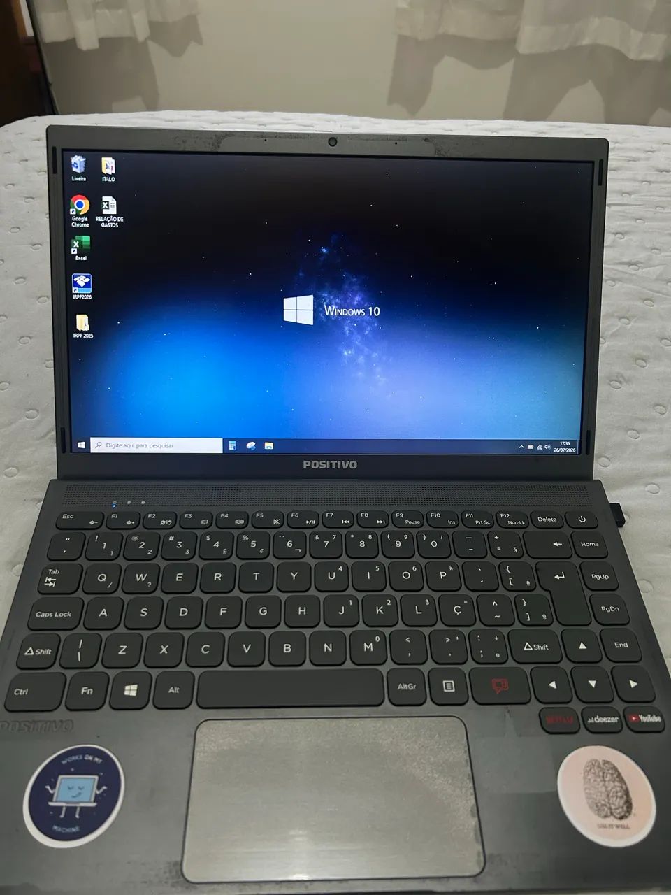 Notebook Positivo Motion Intel Quad Core 4GB RAM Windows 10 + Carregador - Foto 2