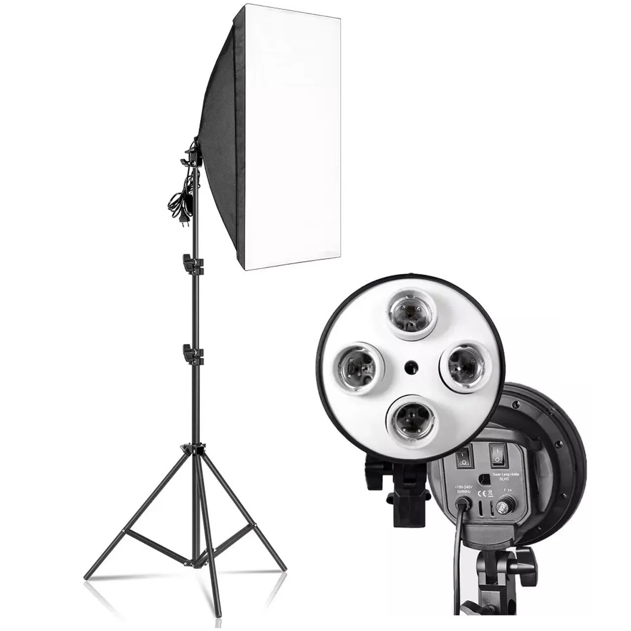 Kit com 1 Softbox canhão 4 lâmpadas + tripé - Venda urgente