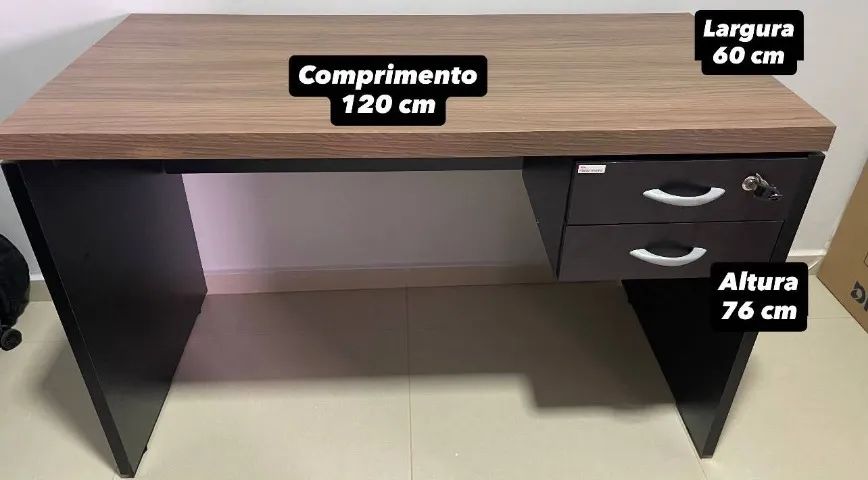 MESA DE ESCRITÓRIO COM 2 GAVETAS