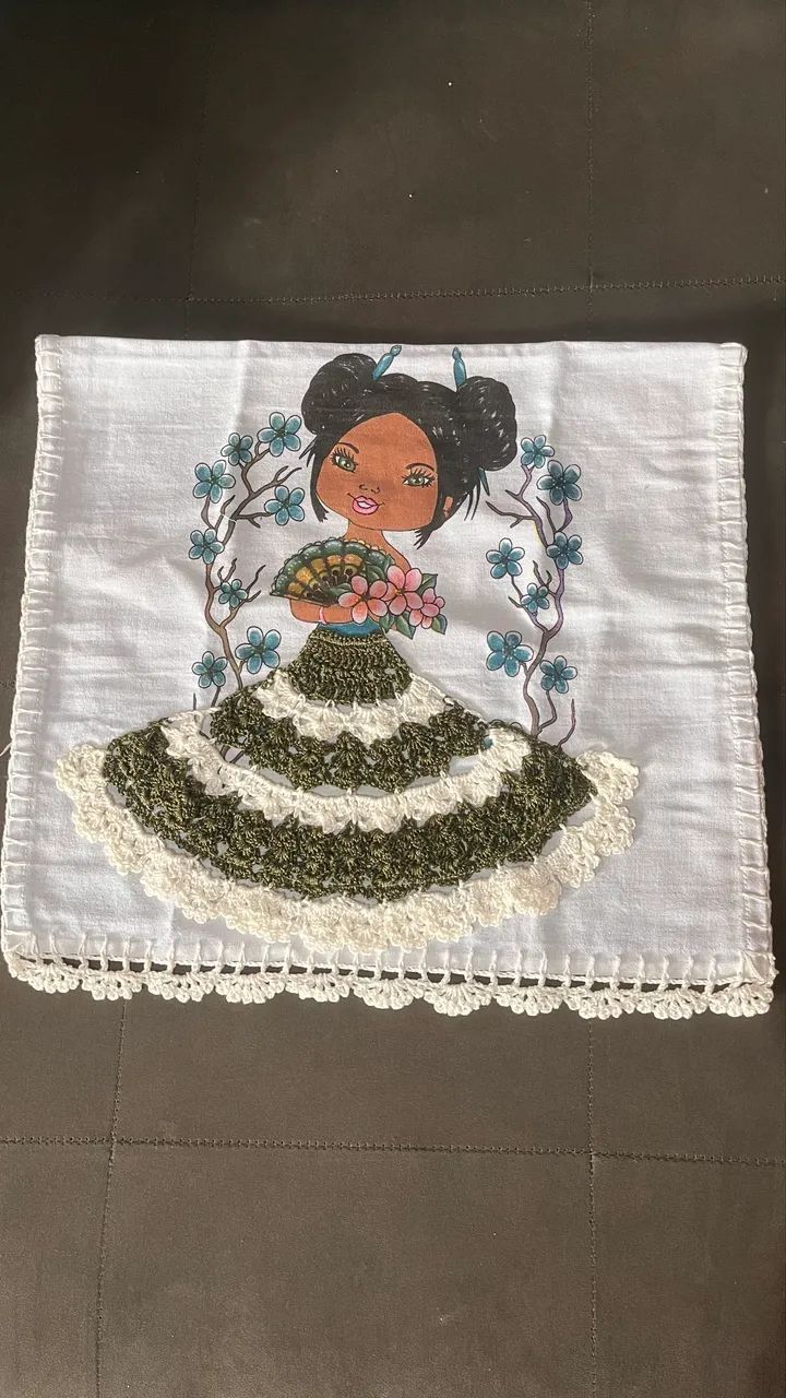 Pano de prato em crochê  - Foto 4