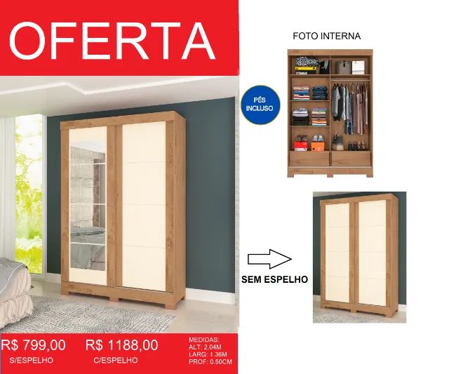 Roupeiro em oferta - compre hoje e receba em até 72 horas  - Foto 2