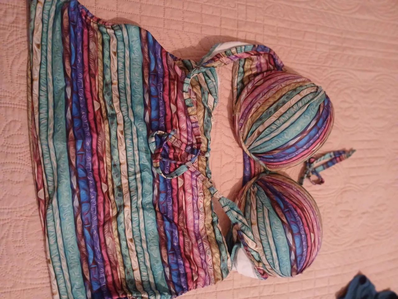 Biquíni DUHUGU  colorido. com sainha. ajustável. - Foto 4