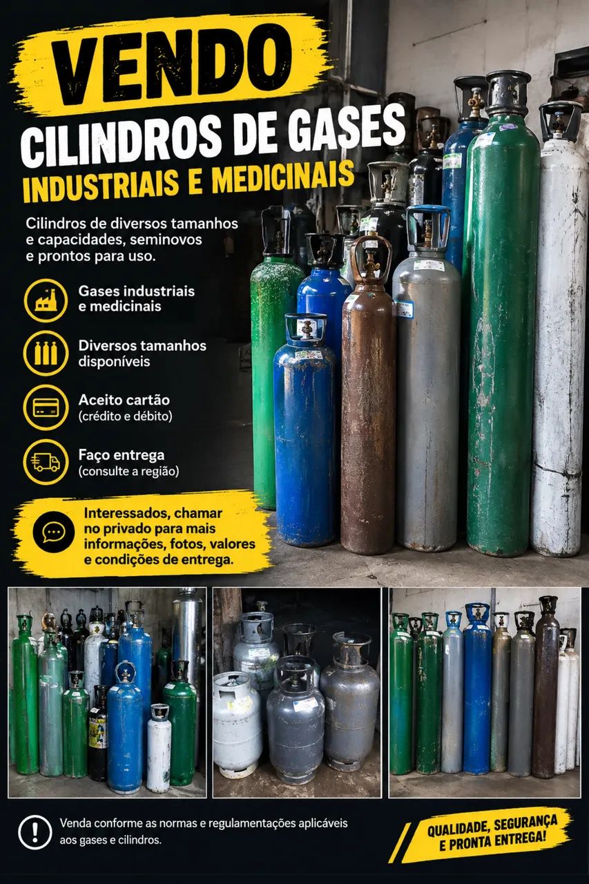 Cilindros gases industriais e medicinais 