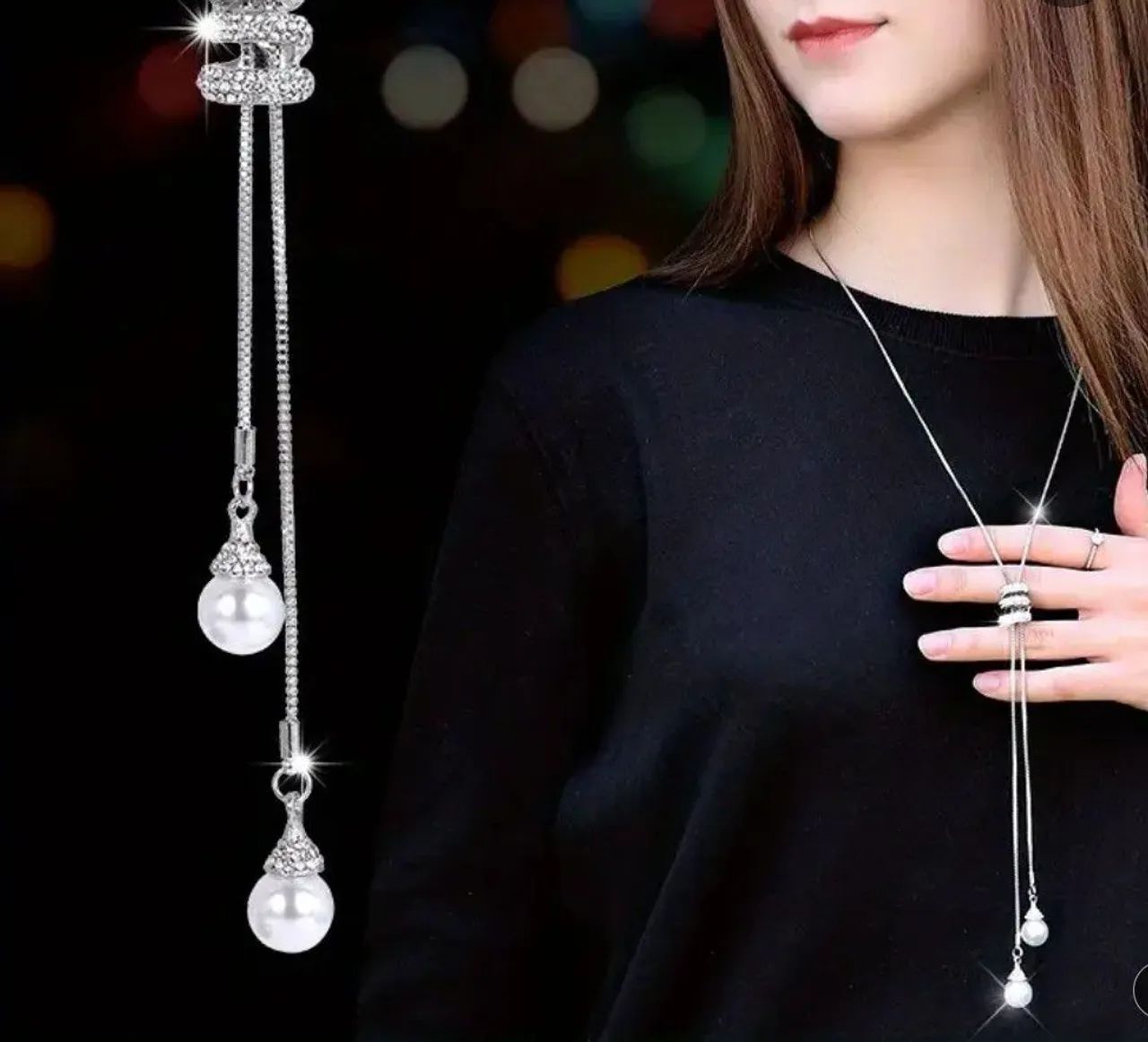 Colar de pérolas de tassel