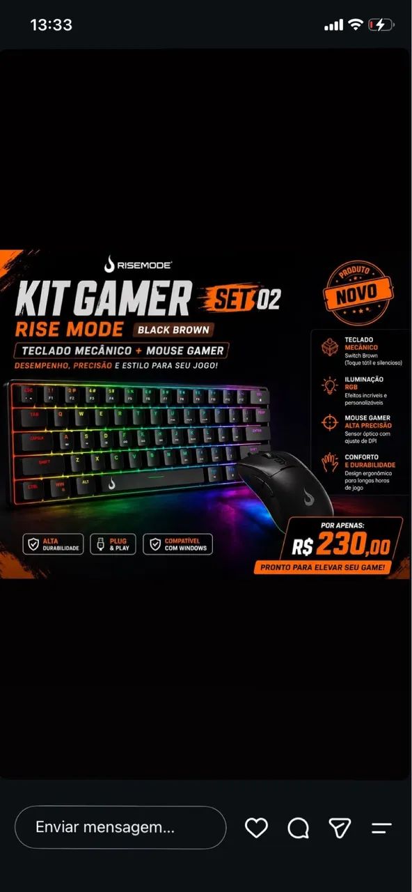 Teclado e mouse gamer 