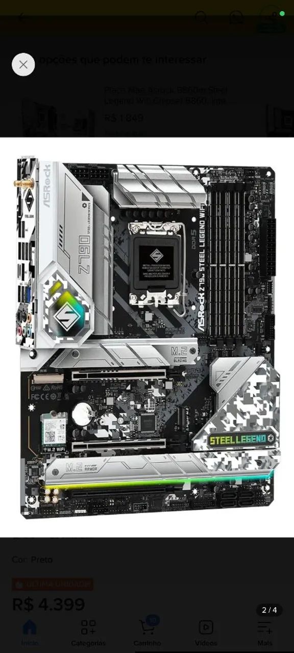 Kit ddr5 Intel 14700kf/Z790 Steel Legend wi-fi - Peças de Hardware