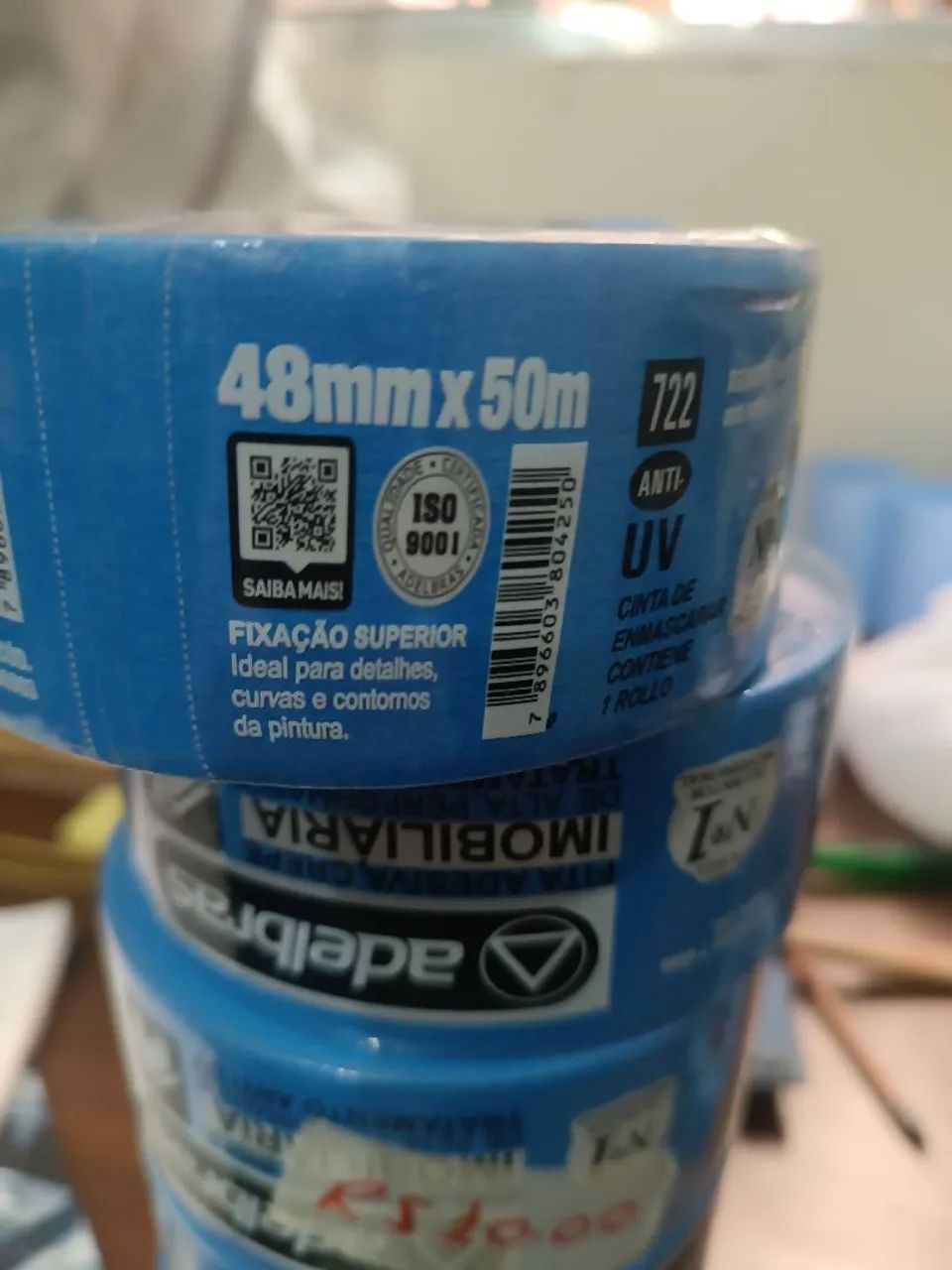 Fita Crepe Adelbras imobiliária azul 48mmx50m - Foto 5