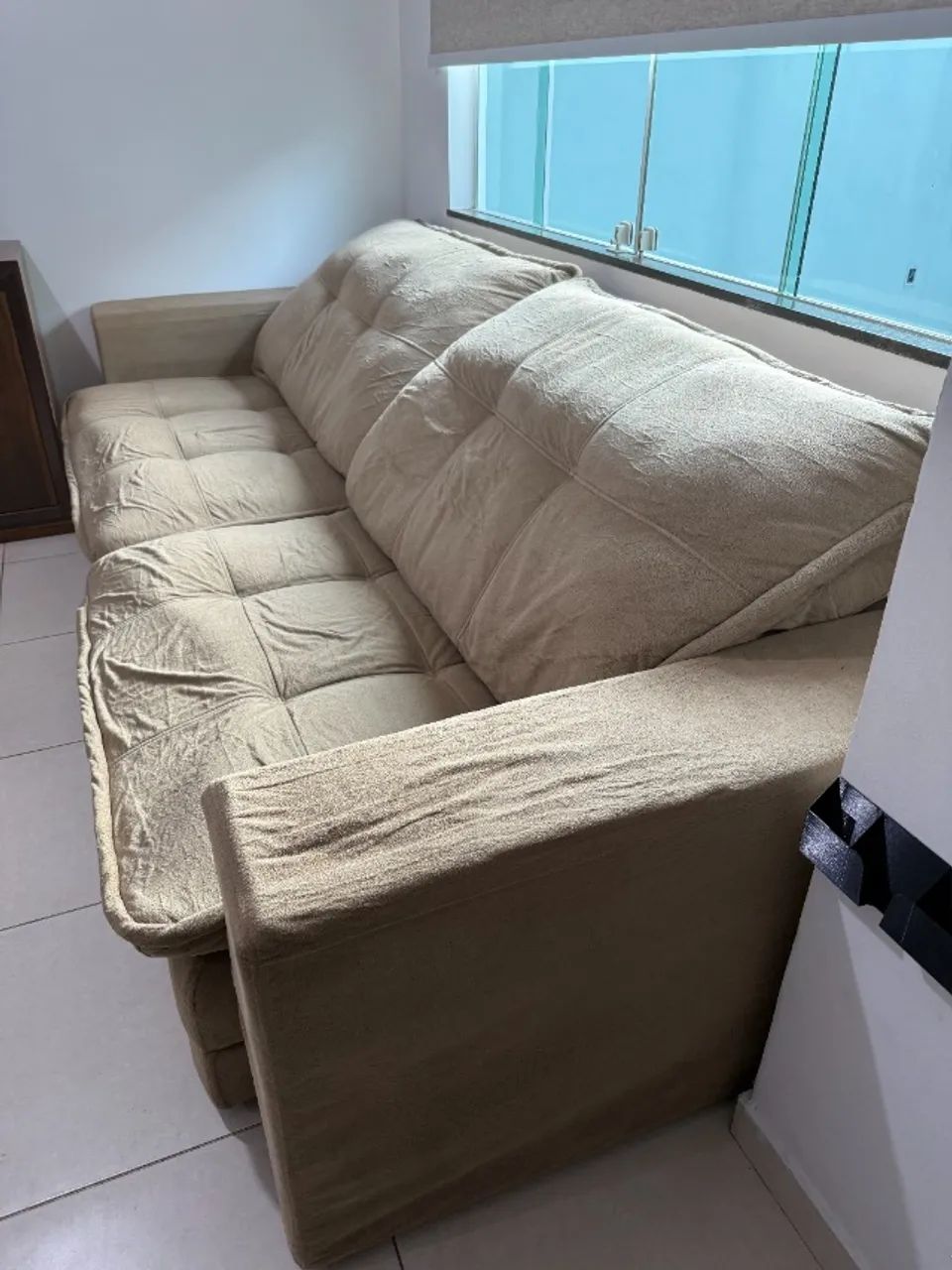 Vendo sofá retrátil usado com 3 metros de largura - Foto 2