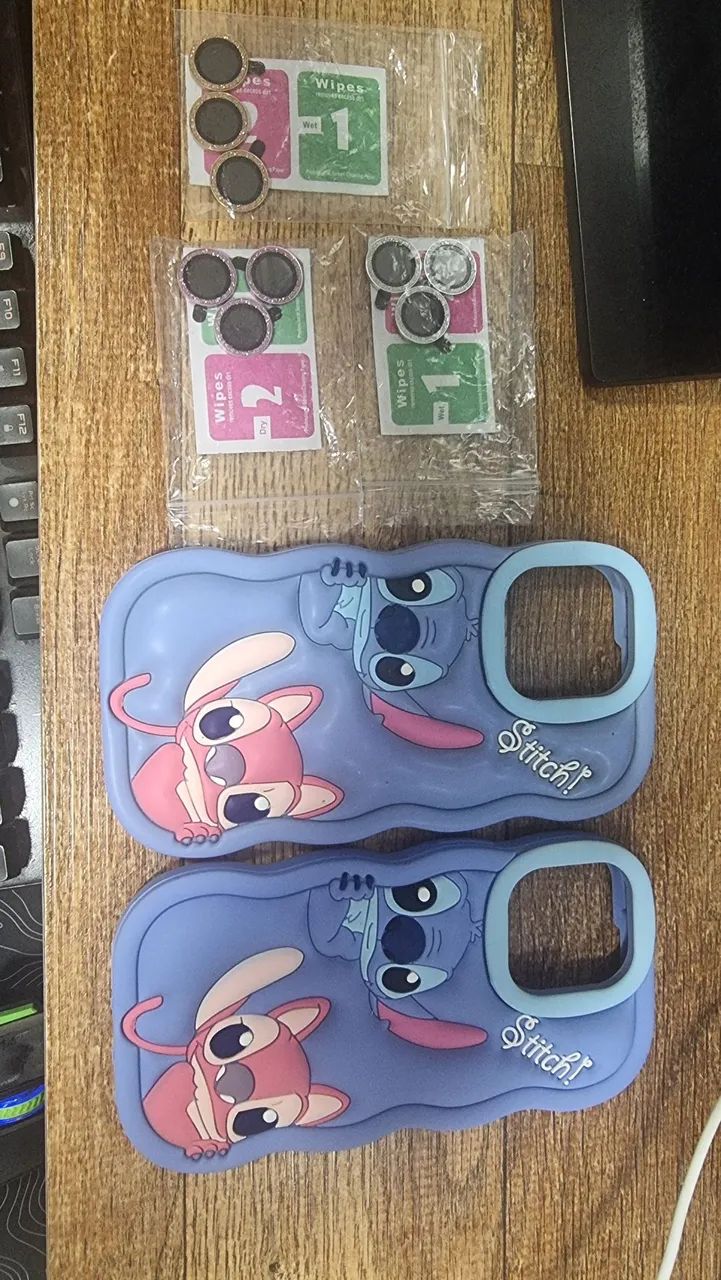 Capinha para iPhone 15 pro max película para câmera. Capinha Lilo e Stitch - Foto 2