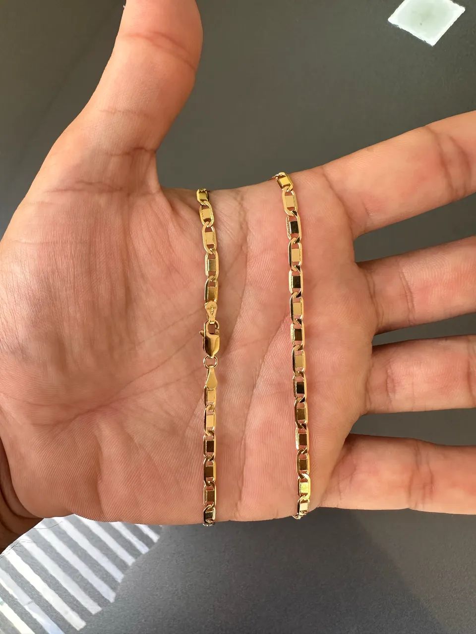 Cordão De Ouro 18K 750 Modelo Piastrine - Foto 3