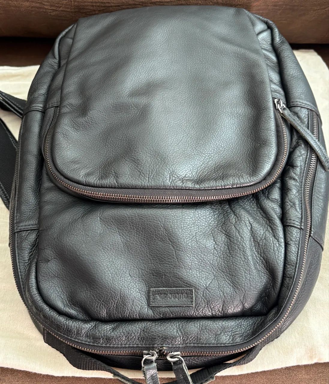 Mochila Outer em Couro Preto - Foto 3
