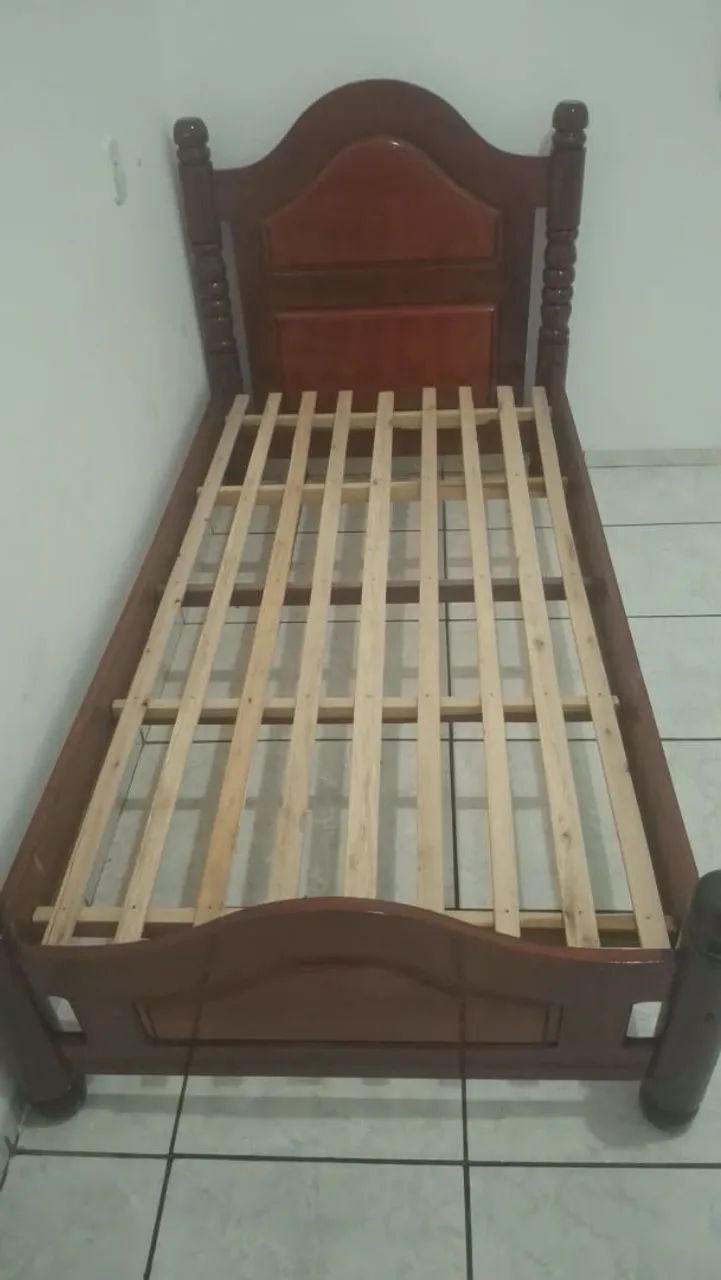 Cama de solteiro madeira com colchão  Pau Darco  - Foto 2
