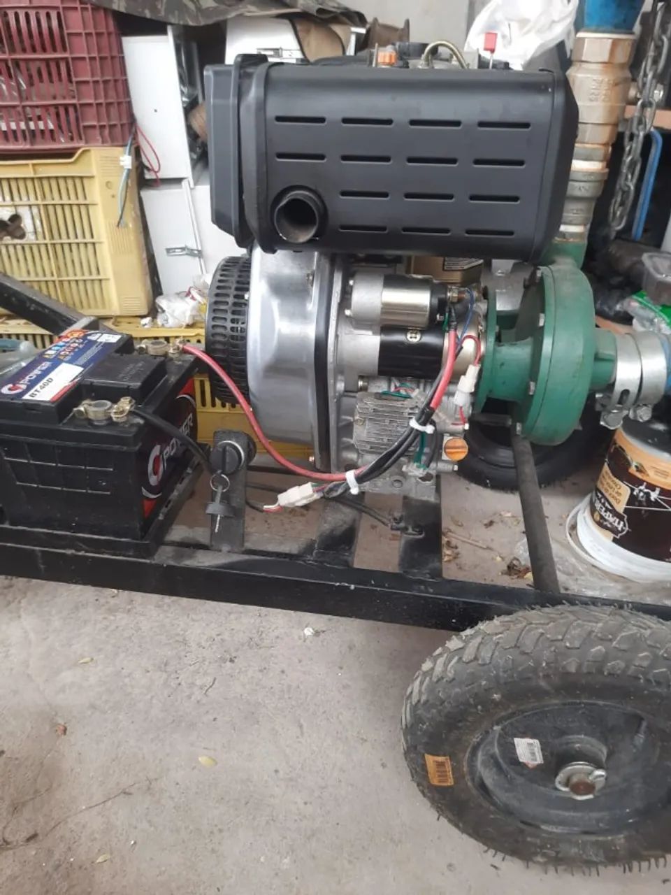 Motor Diesel Toyama 12.5HP + Bomba d?água + Carrinho (Partida Elétrica) - Foto 3