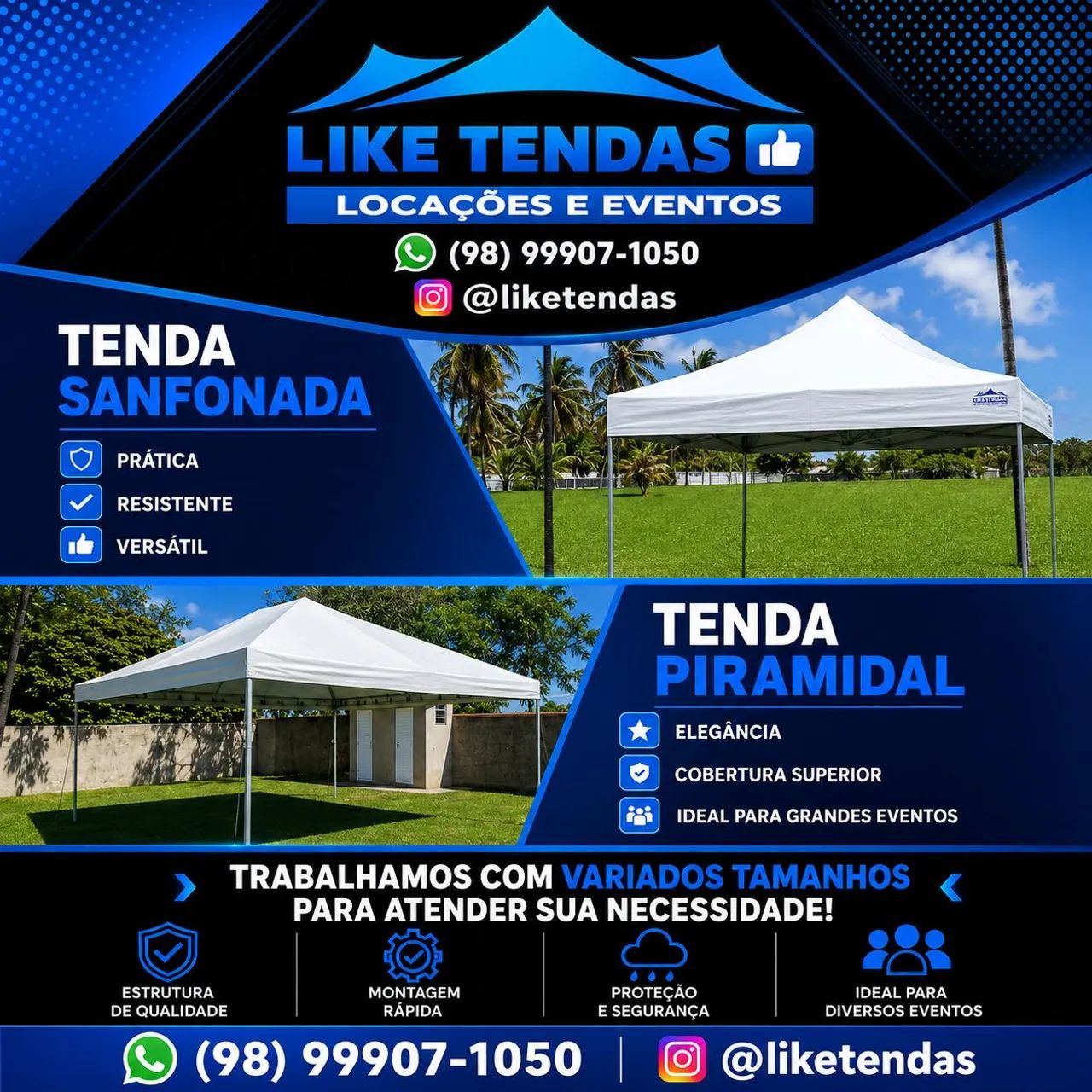 TENDAS PIRAMIDAIS E SANFONADAS/LOCAÇÕES. - Foto 3