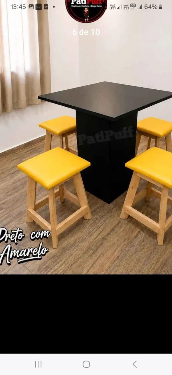 Lindas mesas com banquetas 
