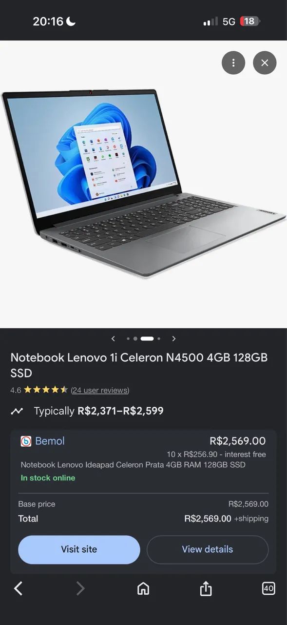 NOTEBOOK LENOVO IDEA PAD 2018  - Foto 2