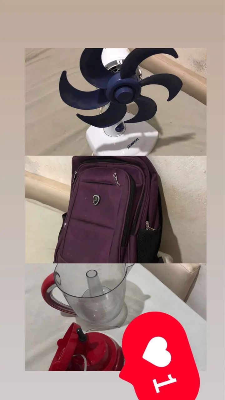 Ventilador( bolsa escolar)(espremedor de laranja)