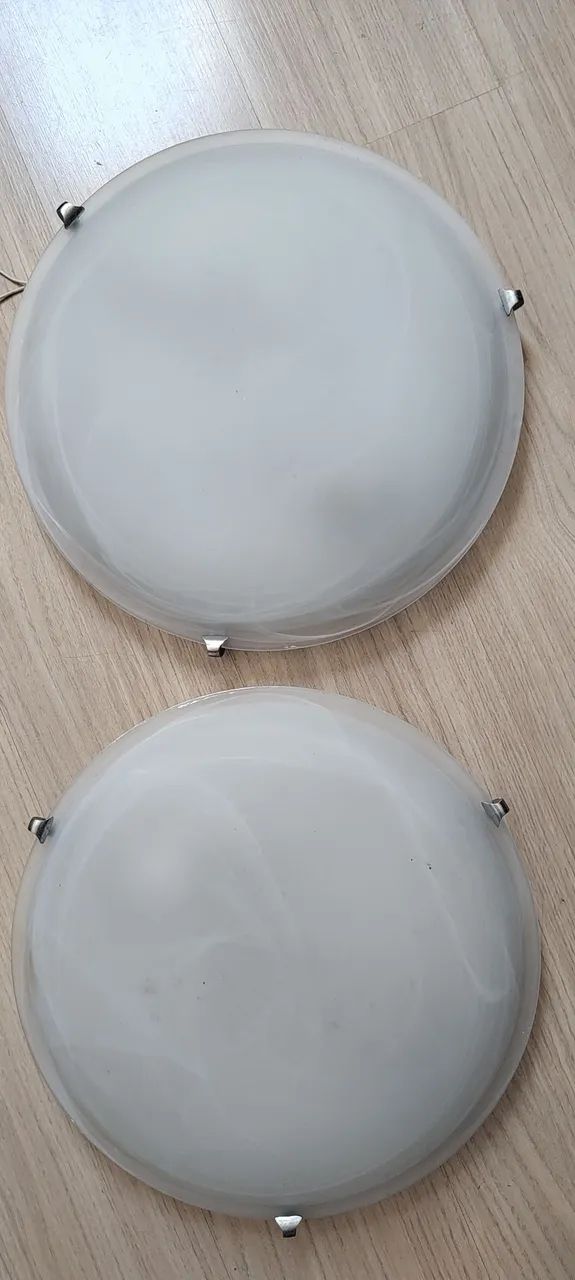Luminária Plafon Vidro com 2 soquetes 