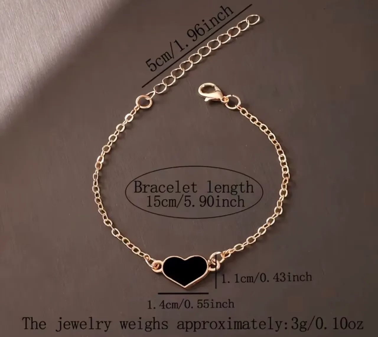 Conjunto de relógio e pulseira formato coração 