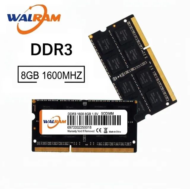 Memória RAM notebook 8gb DDR3 1600mhz Walram