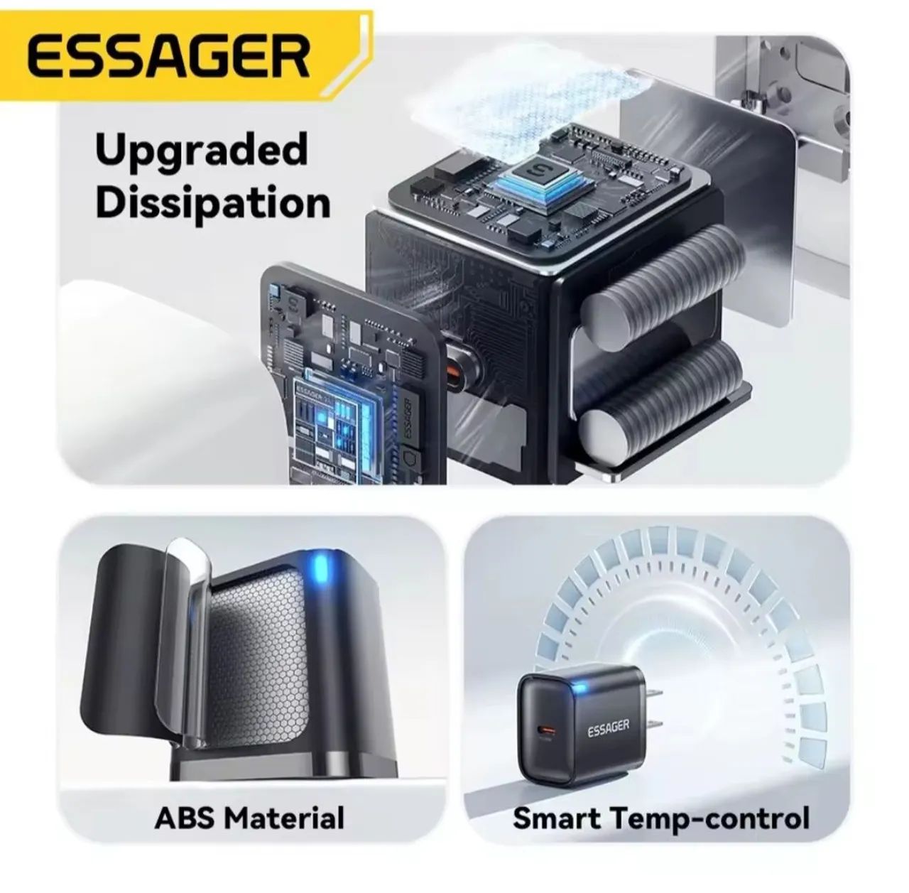 Carregador Rápido Essager Pd 30w Usb-c 30w P<br><br>iPhone / Android - Foto 5