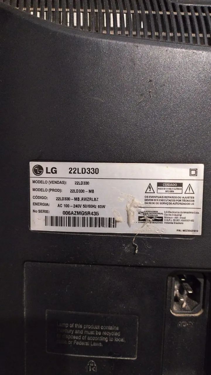 TV LG 22" LCD com audio e sem imagem  - Foto 3