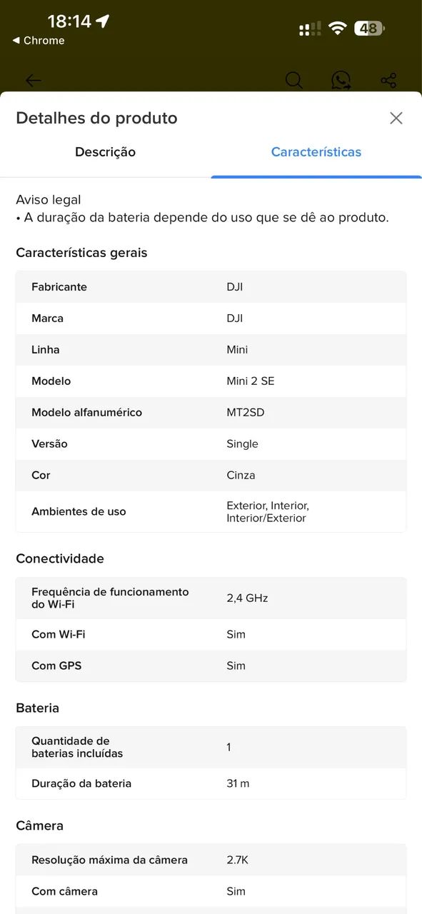 Drone DJI Mini 2 SE Fly  c com 3 baterias  - Foto 4