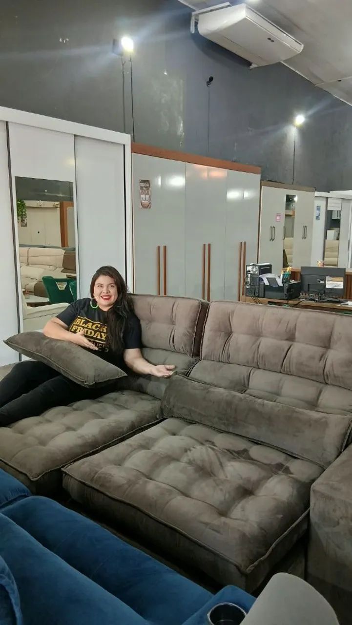 Sofá Luxuoso Retrátil e Reclinável 2.50 M