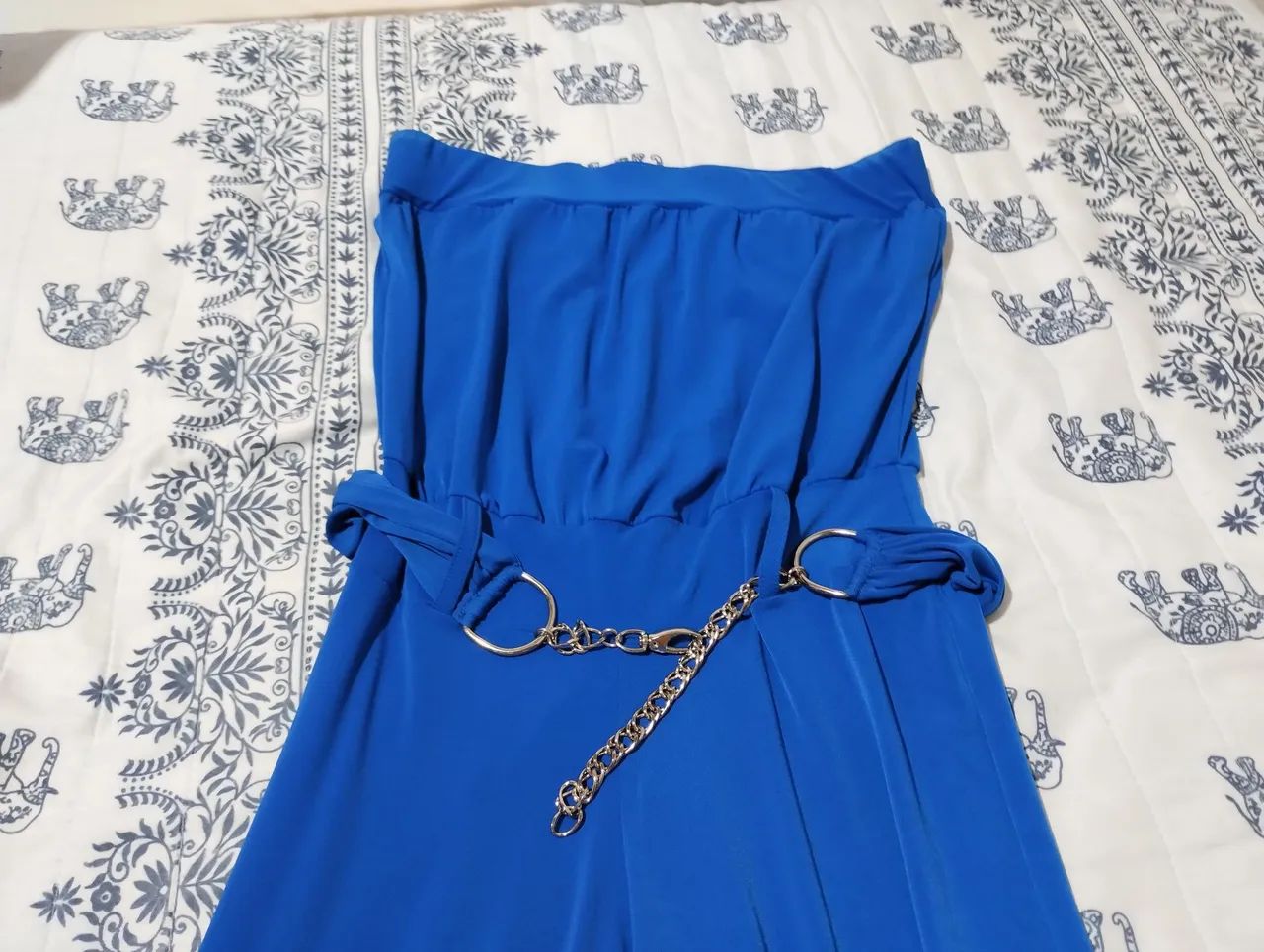 Macarrão azul com top e cinto - Foto 5