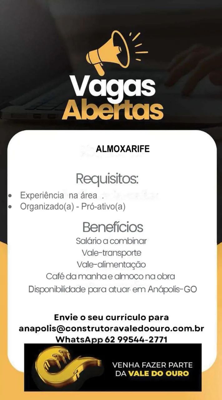 Vaga Abertas em Anápolis - Go - Foto 3