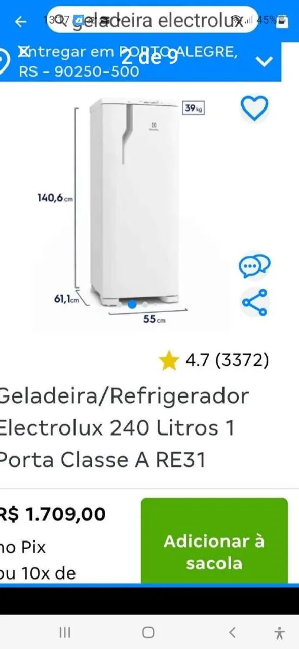 Geladeira Electrolux nova 