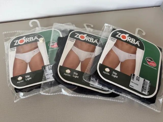 Kit 3 cuecas Zorba Slip Light - Preta
