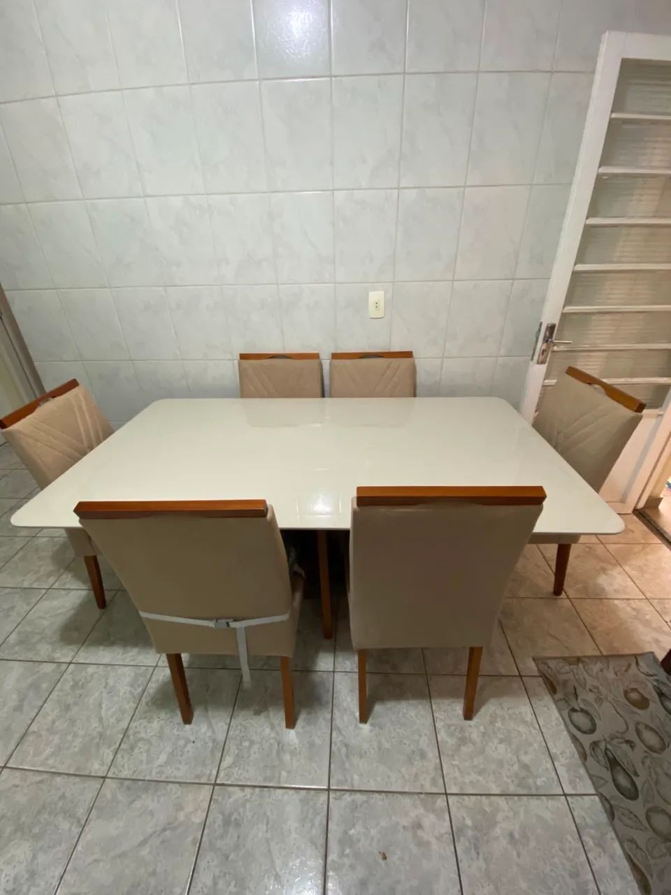 Mesa de Jantar 6 Lugares tampo de vidro - Foto 5