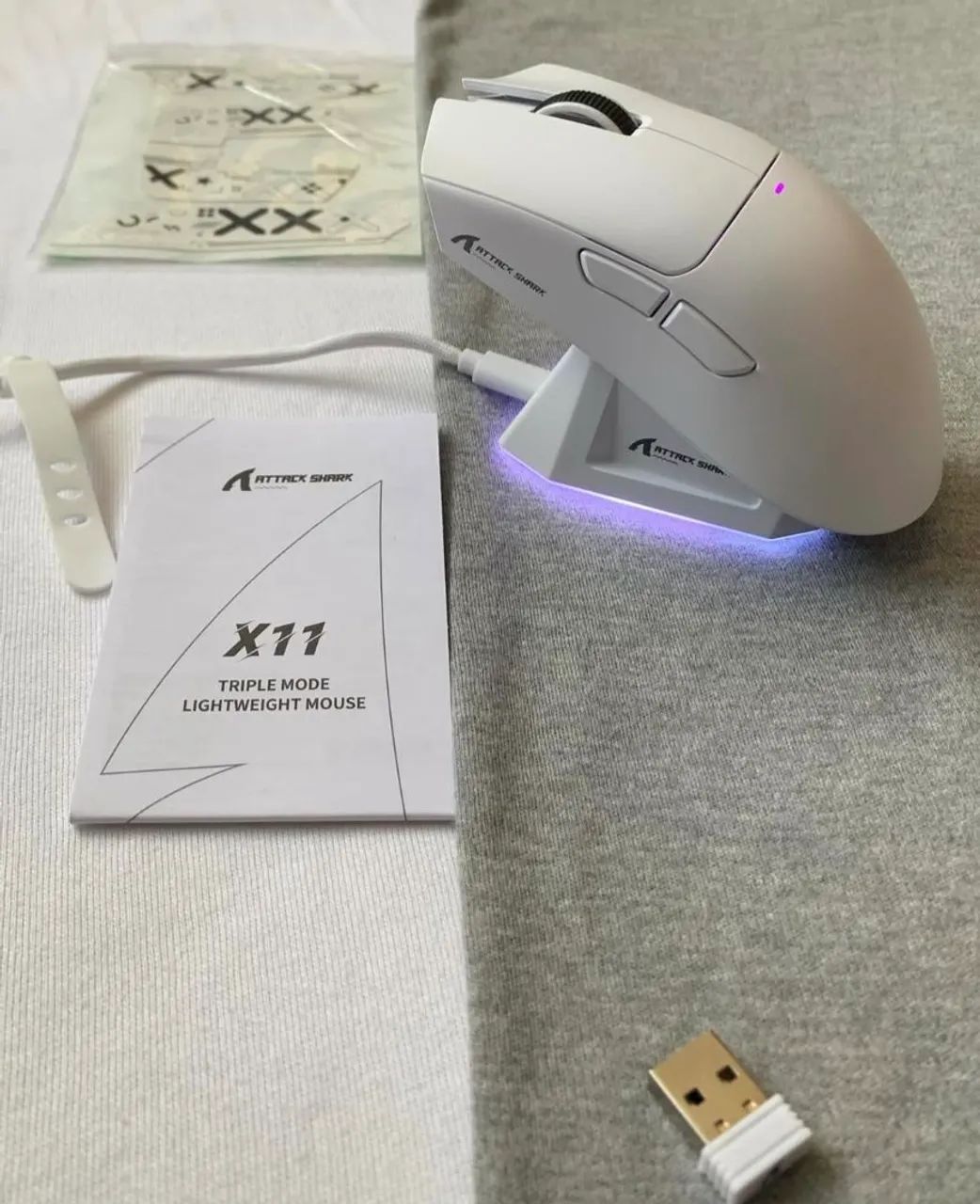 Mouse Gamer Attack Shark X11 Branco - Foto 4