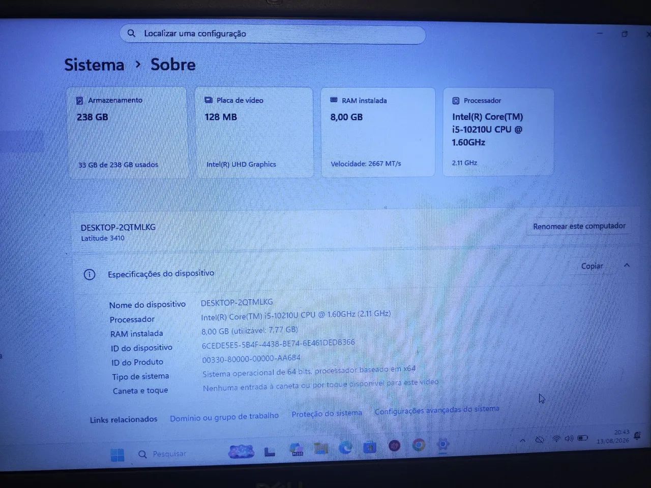 Notebook Dell processador i5 10° top novo - Foto 2