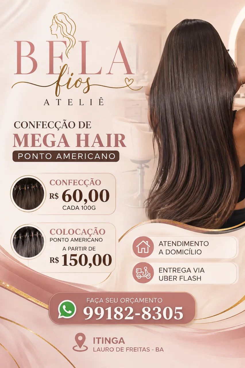 Confecção de mega hair ponto americano 