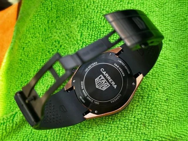 relógio tag heuer cronógrafo 100% funcional 45mm usado sem marcas - Foto 4