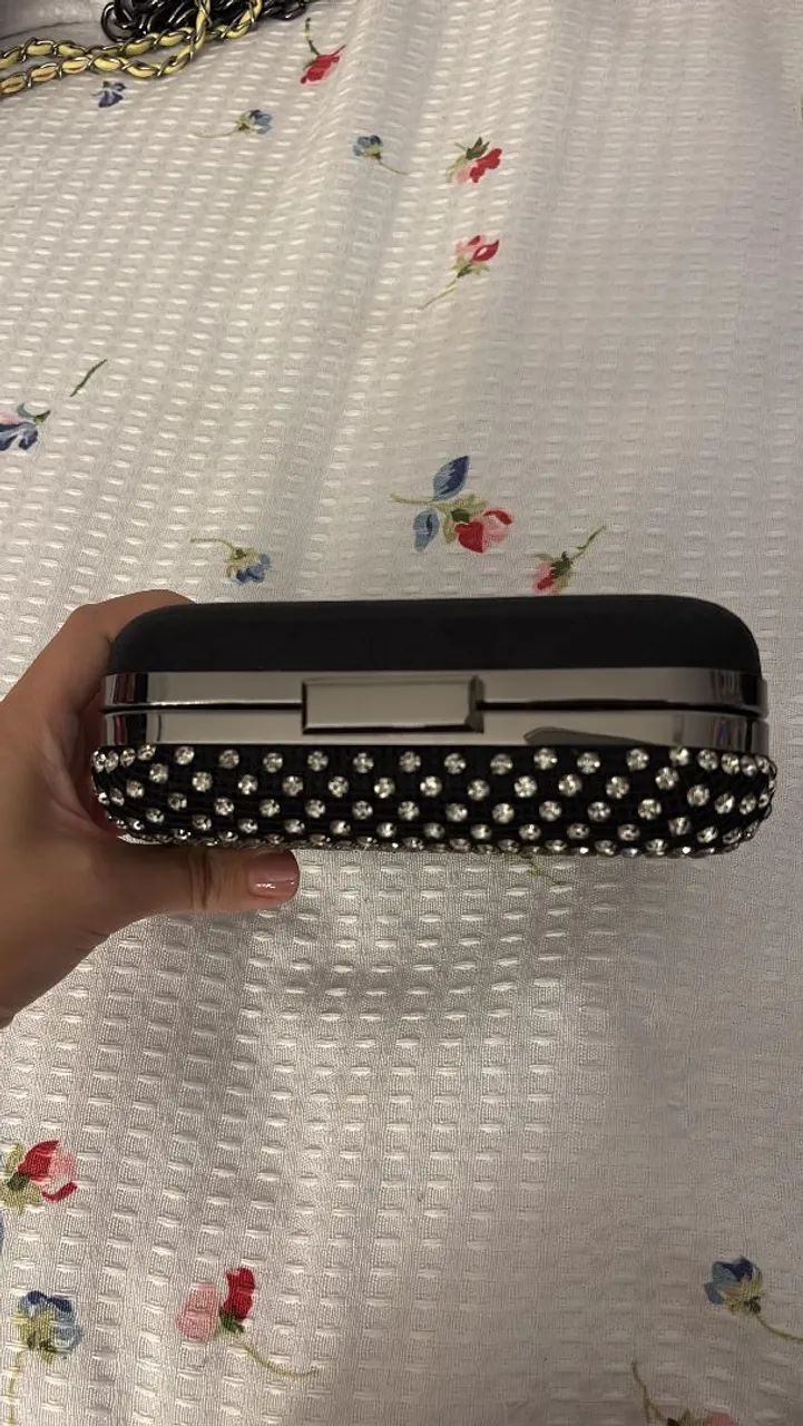 Clutch festa preta com strass - Foto 3