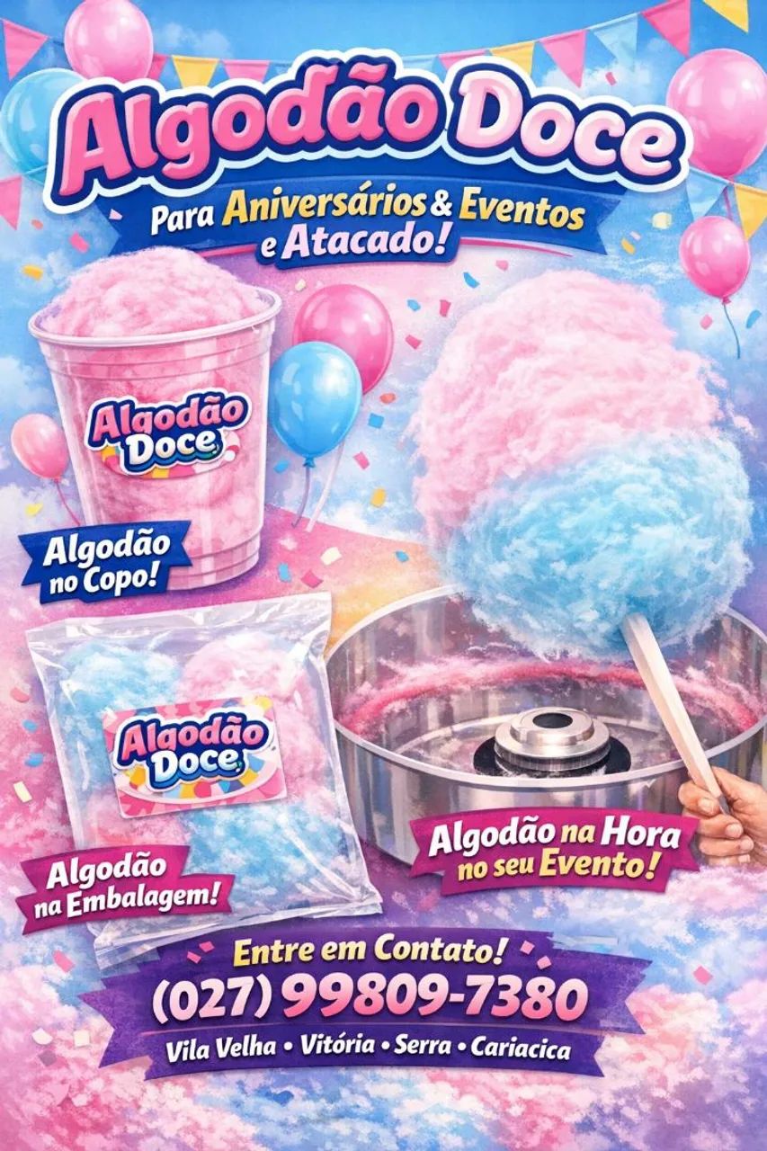 Algodão doce pra eventos